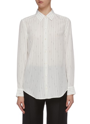 Main View - Click To Enlarge - EQUIPMENT - 'Essential' star pinstripe silk shirt