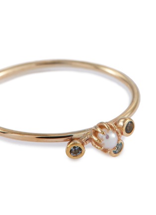 Detail View - Click To Enlarge - SARAH & SEBASTIAN - 'Lucid' topaz freshwater pearl 9k yellow gold ring