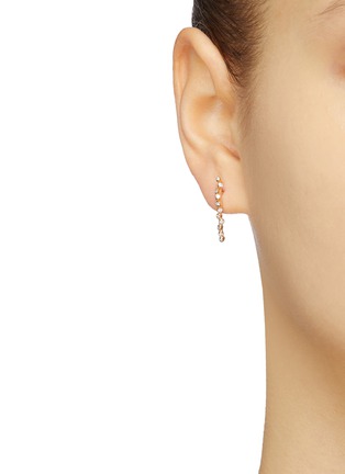 Figure View - Click To Enlarge - SARAH & SEBASTIAN - 'Eden' diamond 9k yellow gold drop earrings