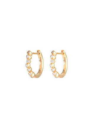 Main View - Click To Enlarge - SARAH & SEBASTIAN - 'Eden' diamond 9k yellow gold hoop earrings