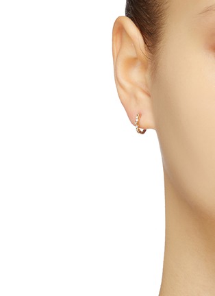 Figure View - Click To Enlarge - SARAH & SEBASTIAN - 'Eden' diamond 9k yellow gold hoop earrings