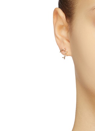 Figure View - Click To Enlarge - SARAH & SEBASTIAN - 'Sepal 05' diamond single semi circle earring
