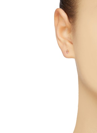 Figure View - Click To Enlarge - SARAH & SEBASTIAN - 'Petite' sapphire pearl 9k yellow gold stud earrings