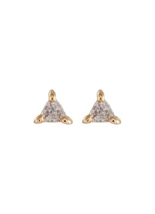 Main View - Click To Enlarge - SARAH & SEBASTIAN - 'Sepal' diamond triangle stud earrings