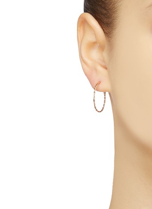 Figure View - Click To Enlarge - SARAH & SEBASTIAN - 'Twine' large 9k yellow hoop earrings