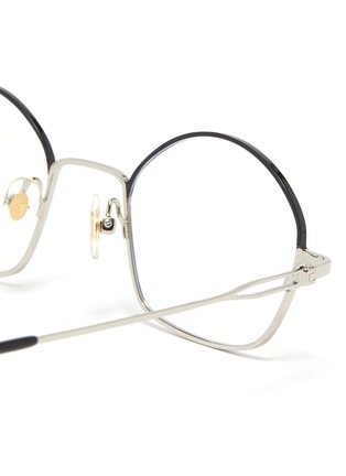 Detail View - Click To Enlarge - STEPHANE + CHRISTIAN - 'Tok' contrast browline metal angular round optical glasses