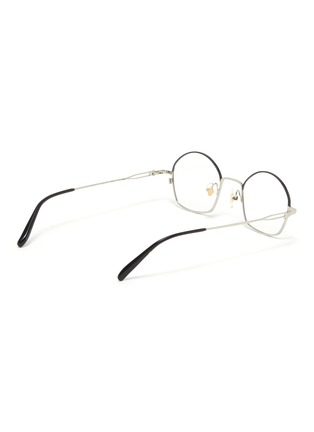Figure View - Click To Enlarge - STEPHANE + CHRISTIAN - 'Tok' contrast browline metal angular round optical glasses