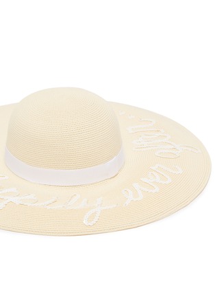Detail View - Click To Enlarge - EUGENIA KIM - 'Bunny' sequin slogan straw hat
