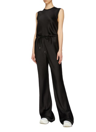 Figure View - Click To Enlarge - T BY ALEXANDER WANG - 'Wash & Go' drawstring satin flared pants
