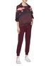 Figure View - Click To Enlarge - THE UPSIDE - 'Alpha' stripe outseam cropped jogging pants