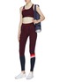 Figure View - Click To Enlarge - THE UPSIDE - 'Retro Anna' cutout back colourblock stripe sports bra