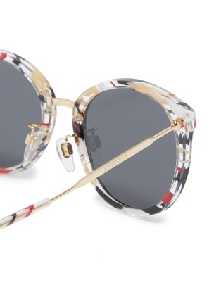 Detail View - Click To Enlarge - BURBERRY - Acetate front metal round sunglasses