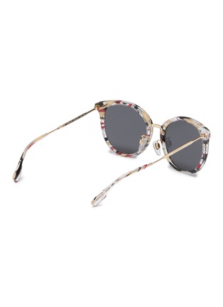 Figure View - Click To Enlarge - BURBERRY - Acetate front metal round sunglasses