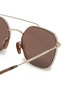 Detail View - Click To Enlarge - BURBERRY - Tartan plaid tip metal square sunglasses