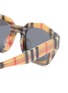 Detail View - Click To Enlarge - BURBERRY - Check acetate angular frame sunglasses