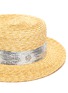 Detail View - Click To Enlarge - MAISON MICHEL - 'Ed' metallic stripe wheat straw trilby hat