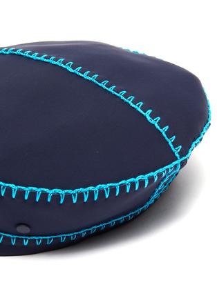 Detail View - Click To Enlarge - MAISON MICHEL - 'Mini Billy' contrast topstitching neoprene beret