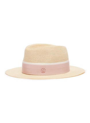 Main View - Click To Enlarge - MAISON MICHEL - 'André' grosgrain ribbon hemp straw trilby hat