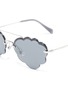 Detail View - Click To Enlarge - MIU MIU - Metal cloud frame sunglasses