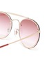 Detail View - Click To Enlarge - RAY-BAN - 'Blaze' double bridge metal round sunglasses