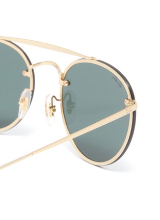 Detail View - Click To Enlarge - RAY-BAN - 'Blaze' double bridge metal round sunglasses