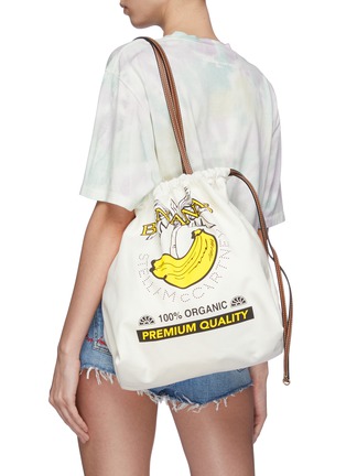 Figure View - Click To Enlarge - STELLA MCCARTNEY - 'Bananas' slogan graphic print drawstring tote