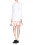 Figure View - Click To Enlarge - OPENING CEREMONY - 'Tate' plissé jersey floral jacquard peplum dress
