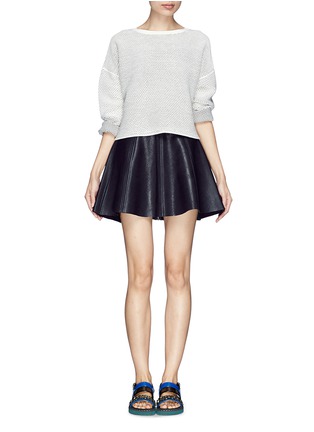 Figure View - Click To Enlarge - OPENING CEREMONY - 'Dakota' leather flare skirt