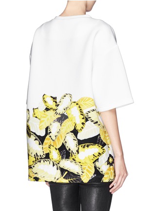 Back View - Click To Enlarge - OPENING CEREMONY - Oversize paint effect leaf print neoprene top
