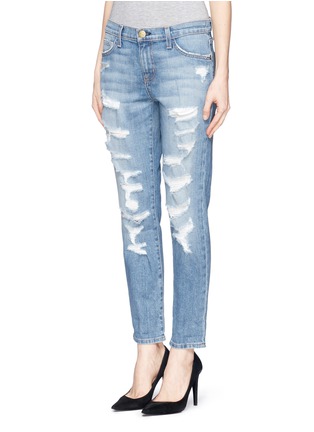 Front View - Click To Enlarge - CURRENT/ELLIOTT - 'The Fling' cropped rip jeans
