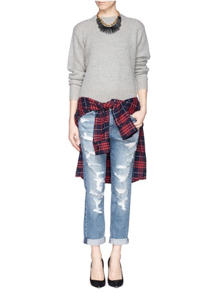 Figure View - Click To Enlarge - CURRENT/ELLIOTT - 'The Fling' cropped rip jeans