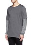 Front View - Click To Enlarge - THEORY - 'Treck' layered sleeve T-shirt