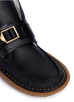 Detail View - Click To Enlarge - CHLOÉ - Shearling leather moccasin boots