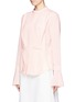 Front View - Click To Enlarge - CHLOÉ - Split cuff silk crepe pleat blouse