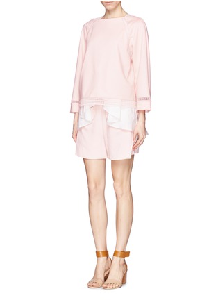 Figure View - Click To Enlarge - CHLOÉ - Embroidered lace trim pullover