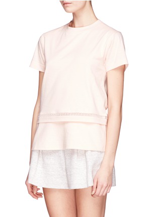 Front View - Click To Enlarge - CHLOÉ - Double layer embroidery trim T-shirt