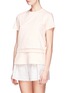 Front View - Click To Enlarge - CHLOÉ - Double layer embroidery trim T-shirt