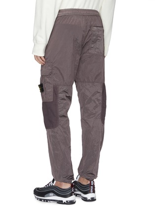 Back View - Click To Enlarge - STONE ISLAND - Contrast knee panel ripstop cargo jogging pants