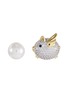 Main View - Click To Enlarge - HEFANG - 'Adorable Piggy' shell pearl mismatched stud earrings