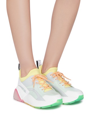 Figure View - Click To Enlarge - STELLA MCCARTNEY - 'Eclypse' chunky outsole colourblock patchwork sneakers