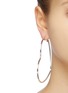 Front View - Click To Enlarge - MING YU WANG - 'Ai' heart hoop freshwater pearl drop earrings
