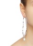 Figure View - Click To Enlarge - MING YU WANG - 'Ai' heart hoop freshwater pearl drop earrings