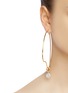 Figure View - Click To Enlarge - MING YU WANG - 'Mame' sculptural hoop freshwater pearl drop earrings