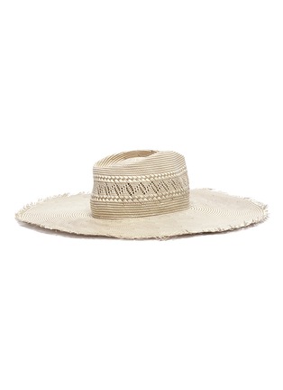 Figure View - Click To Enlarge - GLADYS TAMEZ - 'Belle' packable frayed woven straw hat
