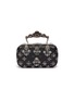 Main View - Click To Enlarge - ALEXANDER MCQUEEN - Baroque embellished lace overlay leather clutch