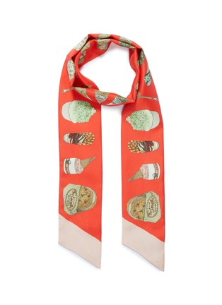 Main View - Click To Enlarge - CJW - 'Ice Cream' print silk twilly scarf