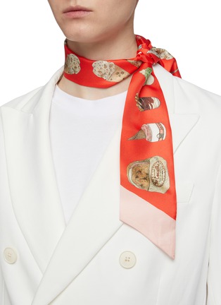 Figure View - Click To Enlarge - CJW - 'Ice Cream' print silk twilly scarf
