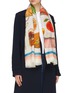Figure View - Click To Enlarge - CJW - 'Everything 9' print wool scarf