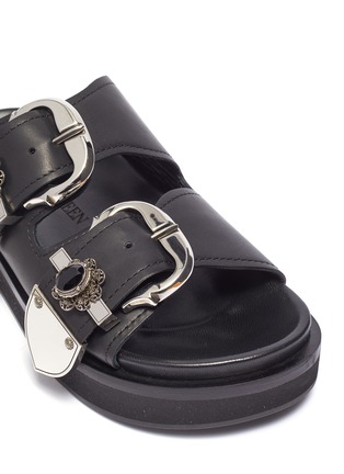 ALEXANDER MCQUEEN | Jewelled buckle leather flatform sandals