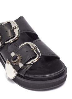 【関税込み】Seal Heeled Sandals - Alexander McQueen - Leath Alexander McQueen spiked-sole high-heel Sandals | Black